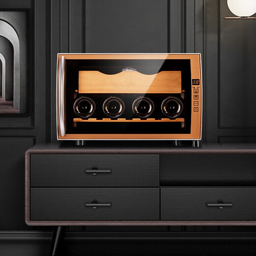 Kelong Intelligent Constant Temperature Moisturizing Cedar Wood Naked Home Living Room Home Small Cigar Cabinet Red Wine Cabinet 25C Golden Red Wine Style