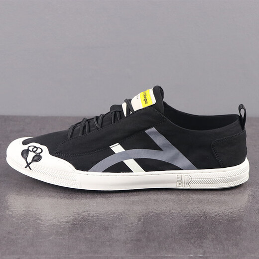 DICK LANE DICK LANE Canvas Shoes Men's 2025 New Trendy Shoes One-Step-One-Match Shoes Breathable Ice Wire Cloth Shoes Fashion Casual Shoes Black 39