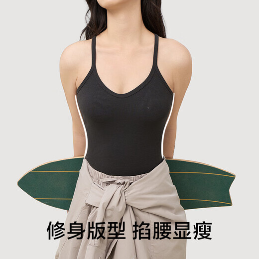 Youkeshu veste mince femelle américaine chaude suspension top top courte couche intérieure avec couleurs de fromage à côte en tricot de base mincer m m