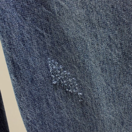 Jeans de Fanqu para pantalones de nueve puntos para mujeres para pantalones de zanahoria desgarrados de verano tubos de humo suelto retro con patas rectas de patas rectas azul 826 L Recomendado 110-120Jin [Jin equivale a 0,5 kg]