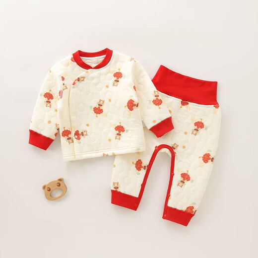 Tout le monde ne peut pas faire de bébé ensemble chaud, des vêtements de printemps et d'automne en coton, des sous-vêtements divisés, des vêtements pour bébé, un ensemble de deux pièces de printemps, de nouveaux produits de printemps et d'été, 3524-1, fleur en peluche, 73, 4-8 mois