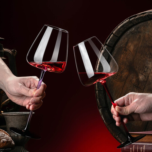 Genus black tie red wine glass set decanter tall cup home high-end light luxury crystal glass wine glass wine set red stem crystal red wine glass 360ml 6 pieces + harp decanter