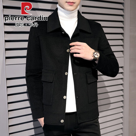Pierre Cardin doppelseitige Wolljacke koreanischer Stil für Männer im koreanischen Stil für Männer im koreanischen Stil, der gelegentliche Kurzwollmantel Trendy Windbreaker Workwear Girl Jacket Top [Vatertagsgeschenk] 8816 Gray M.