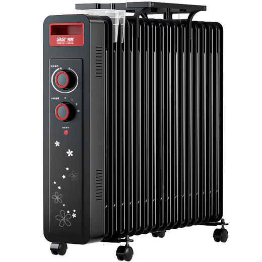 Xianke Electric Oil Heater Home Energy-Saving Constant Temperature Electric Heater Maternal and Infant Quick Heating Large Area Bedroom Radiator Black 9 Pieces Electric Oil Heater