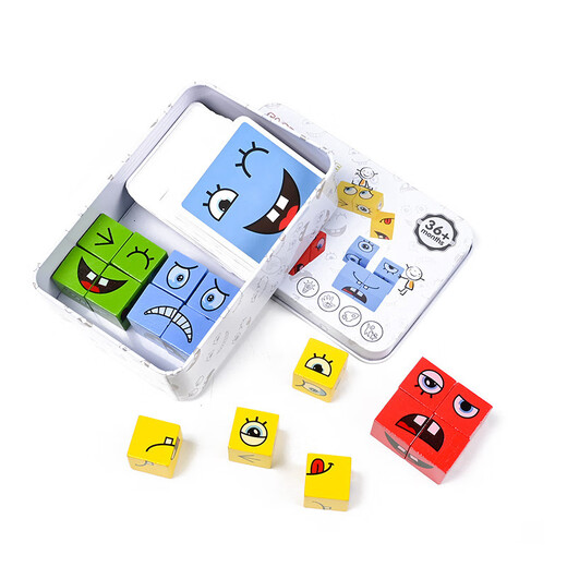 Jingjia Face Change Rubik's Cube Fun Building Blocs Puzzle You Cry Im Laugh Children's Bureau Face Face Game Expression Intelligence Toy grand visage Changement de visage Rubik's Cube (avec Bell Sourceau) CM