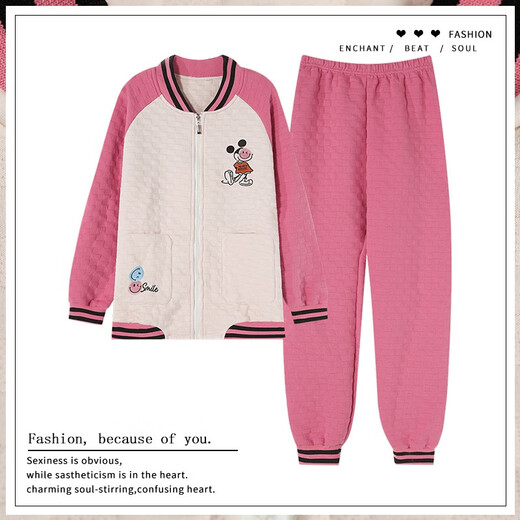 Comfortable shirt for women, winter pure cotton long sleeves, autumn and winter warmth thin cotton air cotton mezzanine, women's warm home clothing MC15276 XXL (recommended 135-150Jin [Jin equals 0.5 kg])