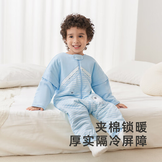 英氏（YEEHOO）婴儿睡袋小童分腿防踢被 两色可选  牧场蓝 建议14-18℃ 85*36cm(推荐身高90-100cm)