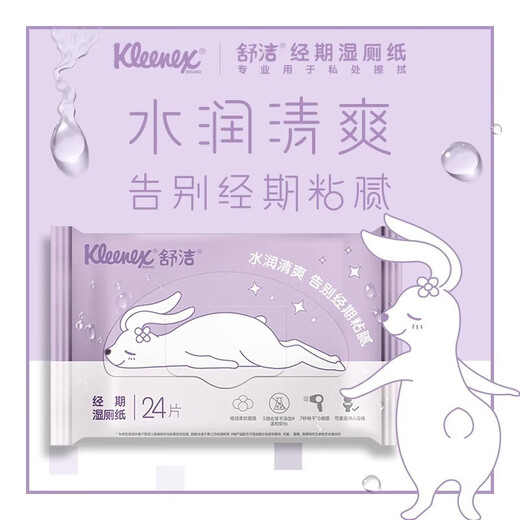 Kleenex Women's Wet Toilet Paper 24 Draws Removes 99.9% of Bacteria Cleansing Wet Wipes Wet Wipes Women's Wet Toilet Paper 24 Draws*5 Pack