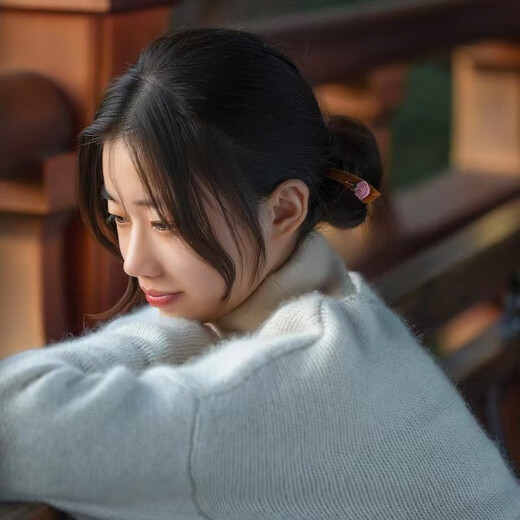 Mansheng simple modern hairpin for women's daily versatile peach wood hairpin cheongsam Hanfu horse skirt headdress handmade hairpin hairpin