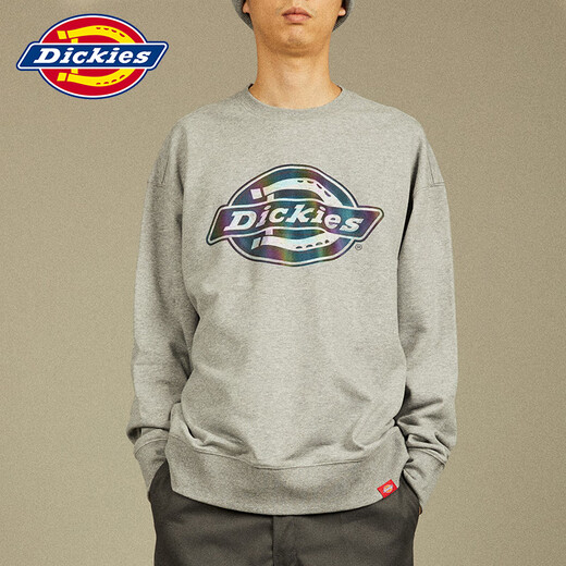 
Dickies sweatshirt men and women couples Dikushi 2024 new hooded autumn and winter couples cotton plus velvet top student trendy brand Asphalt black-12596 [2023 new product/color radium S