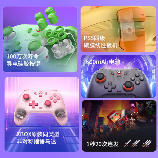 
GAMESIR (GAMESIR) Star Wireless Game Control Switch2 Control Mobile Steam Android Apple PC Bluetooth NS2pro Black Myth Two-People Carry Hall Rocker Pink