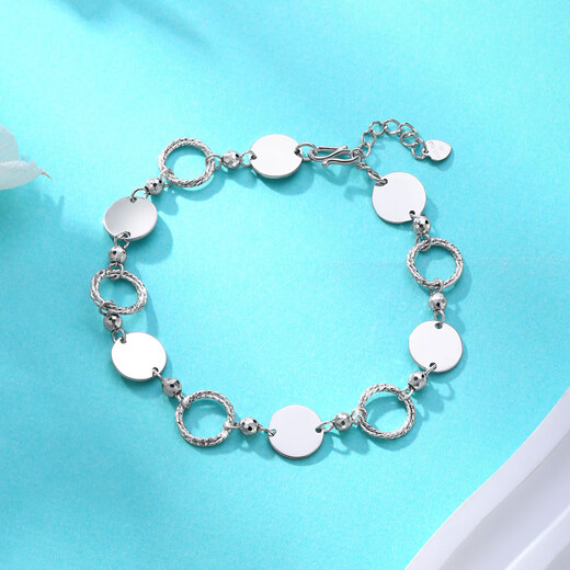 Yuan Shengfu's new PT950 ring platinum bracelet, retro fashion ins style platinum bracelet for women, 8.79g, 16-18cm adjustable