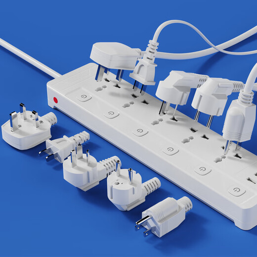 International universal socket conversion British standard strip European standard American standard British plug strip British standard universal wiring board 1.8 meters three-position independent switch domestic plug universal plug