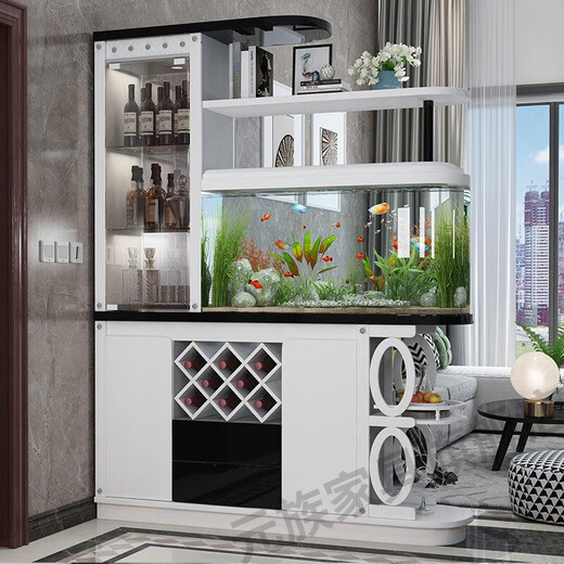 Cabinet de partition d'écran Yuanzu avec armoire d'entrée de poisson à poisson salon de cloisons simples moderne armoire à salle à double face armoires à vin chaussures 1822 Structure de cadre d'assemblage