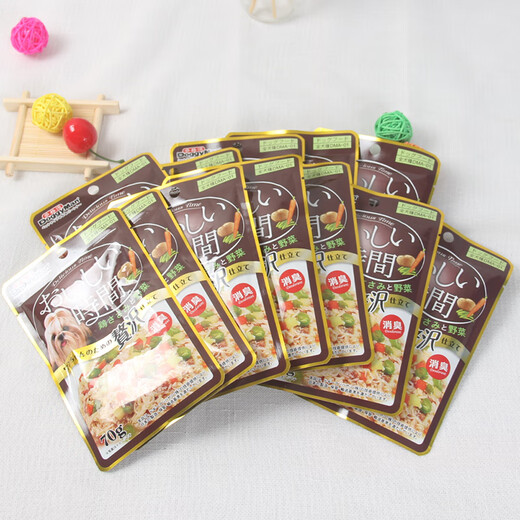 CLCEY wet food pet dog canned French bucket deodorizing wet food package Miaoxian packet dog food mixed rice 70g*12 bags 0 pack 12 bags chicken + chicken liver + vegetables 70g