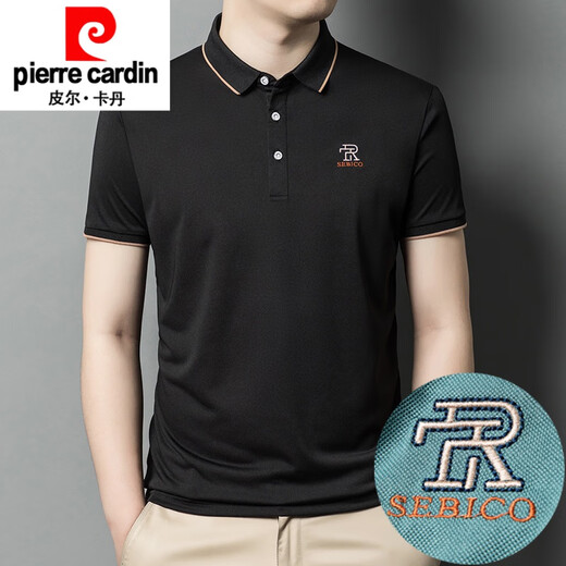 皮尔卡丹（pierre cardin）polo打底衫男潮牌夏季薄款男士t恤短袖冰丝绣花潮流简约百搭翻领 13881灰绿 165/M 95-115斤