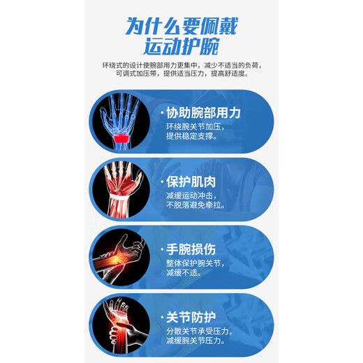 LP753CN健身护腕防扭伤手腕加压腱鞘炎专业运动护具支撑款 单只均码