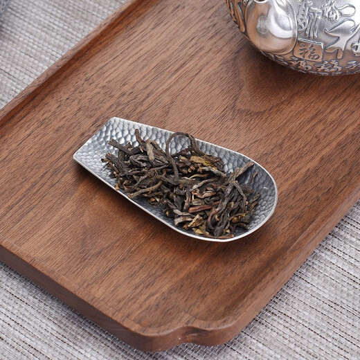 Silver Age Ware Age Purely Handmade Old Lotus Tea Shovel Kung Fu Tea Ceremony Tea Set Accessories Old Tea Spoon Tea Shovel Teaspoon Hammer Pattern Old Tea 25g Full 999+ Certificate