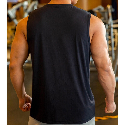 Shengyi Sports Vest Basketball Vest Men's Muscle Sports Fitness Vest Vest Quick-Drying Training Clothing Running Summer Black XL