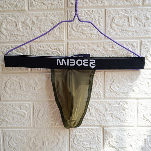 ROSELEX confidential delivery mesh thong men's sexy underwear ice silk seamless thin see-through fun red M