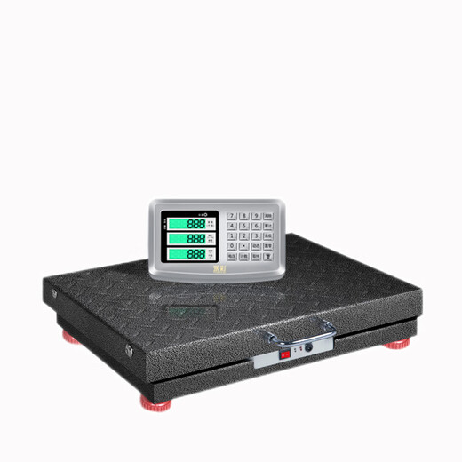 Yongcai wireless electronic scale commercial weighing platform scale rechargeable floor scale portable hand-held electronic scale pricing scale stainless steel large table scrap collection stall logistics express scale 300KG widened 42*52 carbon steel anti-slip pattern wireless electronic scale