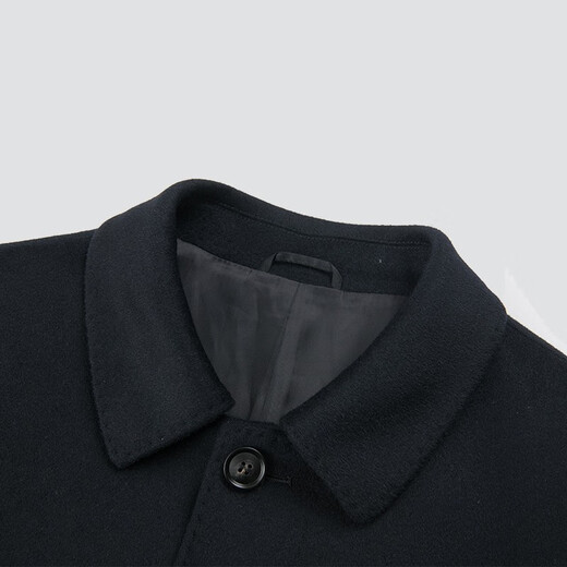 
Ding Tong Wool Coat Men's Long Over-Knee Woolen Jacket Middle-aged and Elderly Men's Business Casual Single Breast Slim Men's Clothing Navy Blue 170