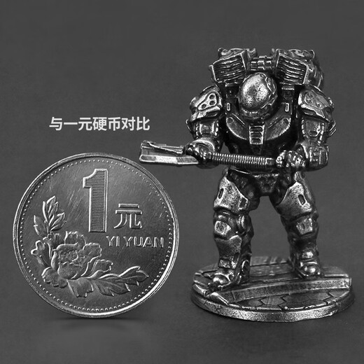 CLCEY赛博朋克桌面摆件科技感D金属未来科技赛博朋克风格兵人模型玩具 098-48ACT-9848白铜实心