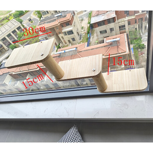 吸盘猫墙壁挂式免打孔玻璃猫爬架吊床实木猫窝豪华大型梯子太空舱猫抓板耐磨耐抓磨爪猫玩具上墙家具 豪华套餐