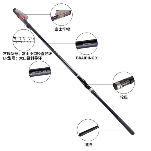 DAIWA 23 new LBT C CS Q Hand-sea dual-purpose rod far-drop sliding floating rod inclined guide ring fishing rod 4-45LR (No. 4-4.5 meters inclined guide ring)