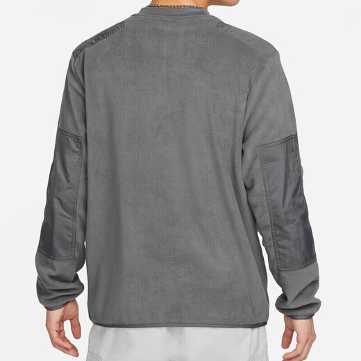 Nike Sweatshirt Jacket Herren neuer Winterfleece Sportswear warmes lässiges runde Nackenpullover Top DD4855-068/GRAY/INNER FLEECE XL/Vorgeschlagen 150-180jin [Jin entspricht 0,5 kg]