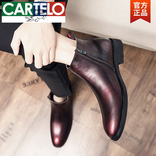 Kartel Autumn Chelsea Boots Herrenleder Martin Boots High Top Leder Schuhe Britisch -Stil -Stiefel Stiefel Friseur Kurzstiefel Schwarz 37