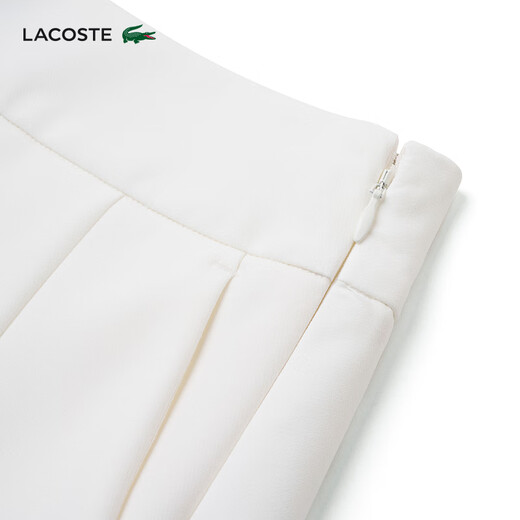 Lacoste Crocodile français Femme Side Zipper Design Simple Casual Casual Daily Commuting Polymed Pleed Shorts GF3879 70V / Beak White 3660