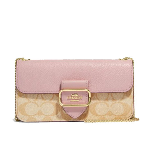 CoaCH (COACH) women's bag Morgan mini chain one-shoulder Morgan underarm crossbody bag for girlfriend CE693 khaki pink IMV3C