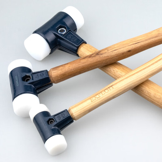 EXPLOIT industrial-grade installation hammer rubber hammer nylon non-elastic hammer steel pipe handle installation hammer 30mm