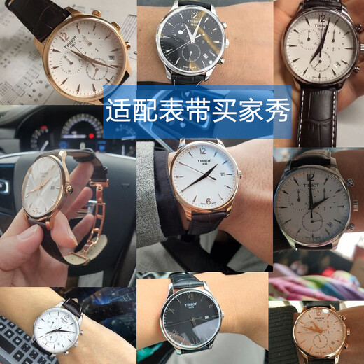 Adaptado a Tissot T063 Correa de cuero genuina 1583 Junya T063610 T063617 T0637A Hombres y mujeres Correa de 20 mm White White alambre sin hebilla de 20 mm