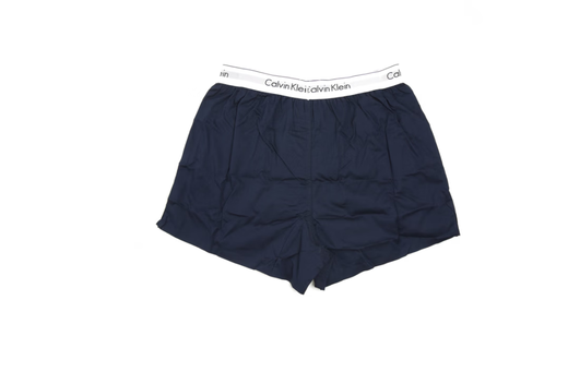卡文克莱（Calvin Klein）男士2件装时尚简约舒适百搭平角裤四角内裤 NB1396A 白+深蓝 HHG S