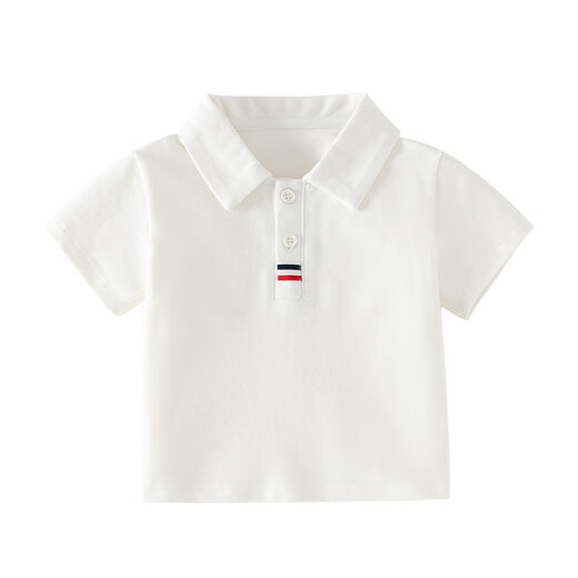 Auro Mesa boys summer short-sleeved suit polo shirt T-shirt casual shorts fashion children sports two-piece set white 90