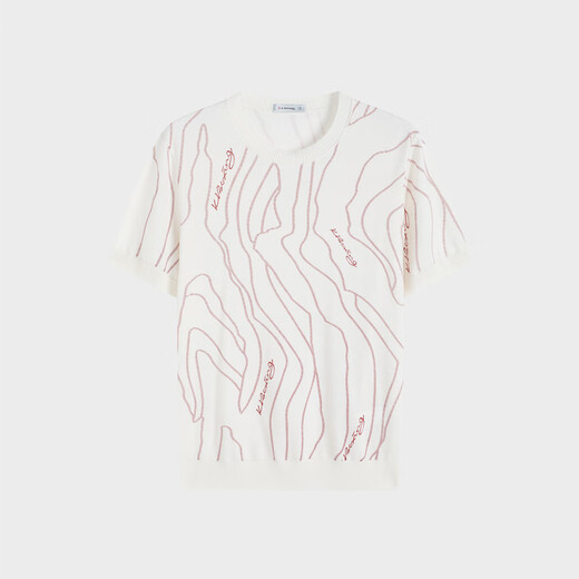 Jinba men's autumn and winter fashion short-sleeved red earth Yi style wool T-shirt | FTTR3527 white XS