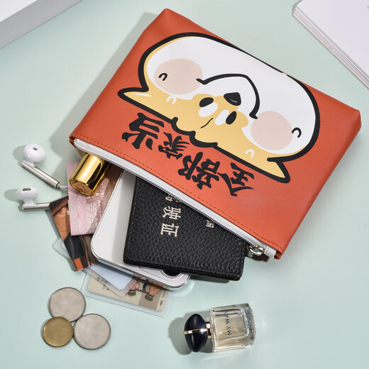 可爱柴犬零钱包小钱包硬币包拉链学生男女可爱迷你卡通皮质收纳包 全部家当-大号