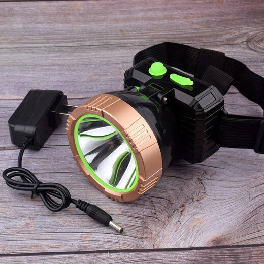 Group wear headlamp LED strong light long-range rechargeable lithium battery outdoor night riding fishing head-mounted miner's lamp upgraded white light lithium battery + two-level dimming A style