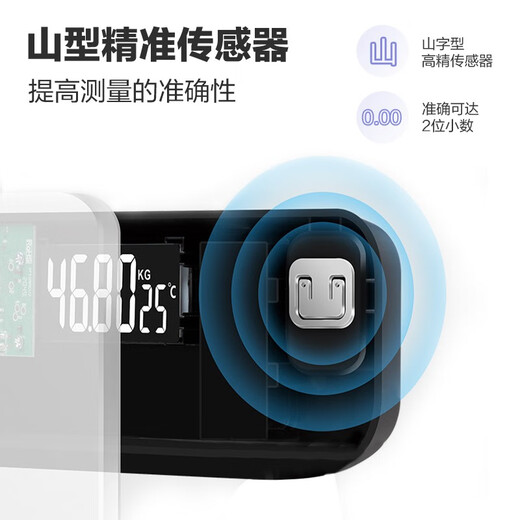 iFit 体重秤家用电子秤小型耐用精准人体称重 精准体重秤黑色【电池款】