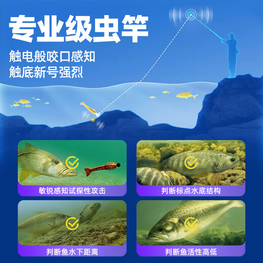 创威虫影路亚竿24新款直柄枪柄碳素鳜鱼鲈鱼超快调黑坑专业虫竿钓鱼竿 2.03m 枪柄虫竿C682ML/富士SIC环