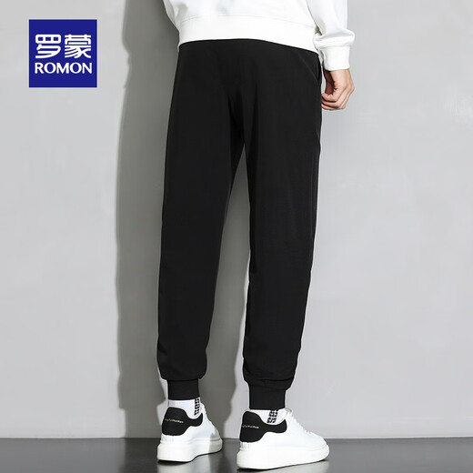 Romon coole Casual Hosen Herren Frühling und Herbststil mittleren und junger Männer lässig lose Stretch Hosen, lange Hosen, 702 Black XL