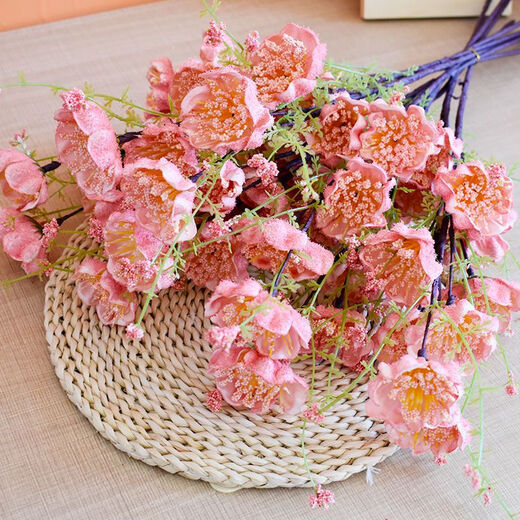 Xushansi hibiscus artificial flower azalea butterfly love flower white butterfly dried flower guest decoration living room TV cabinet dining table flower arrangement colorful butterfly hibiscus 5 pink