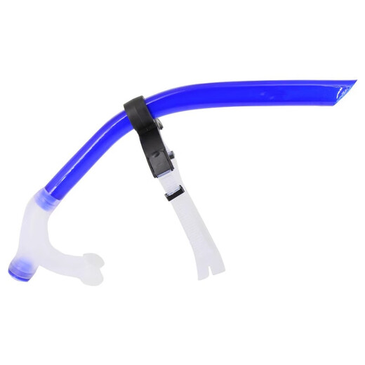Lingyunhe swimming snorkel, snorkeling snorkel, freestyle accessories, swimming training practice breathing equipment, snorkeling snorkel, transparent sapphire blue, about 48cm, comfortable fit and no leakage