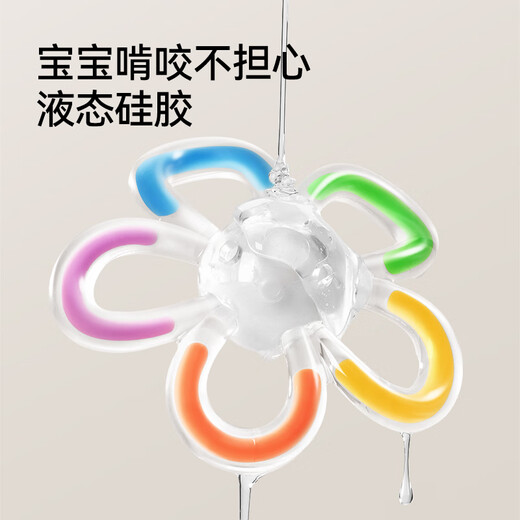 YEEHOO Manhattan hand ball baby rattle toy silicone chewable teether for small-month-old babies 3-6 months old rattle toy teether with free storage box