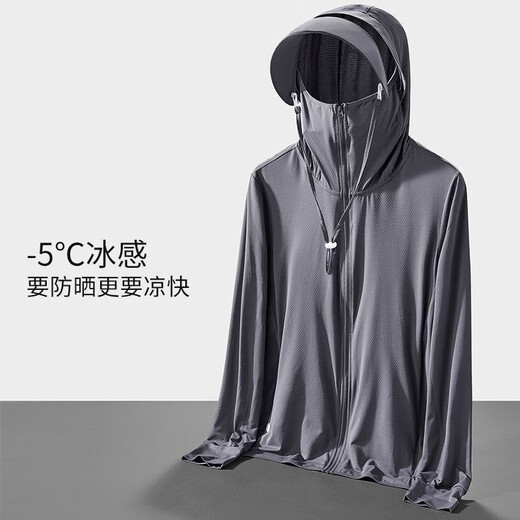 Jingxu Ice Silk Sun Protection Clothing Men's Summer Quick-Drying Breathable Jacket Outdoor Fishing Clothing Large Size Sports Running Couple Sun Protection Clothing Navy-Single Piece Main Picture Style 3XL Recommended Weight 145-160 Jin Jin is equal to about 0.5 kg