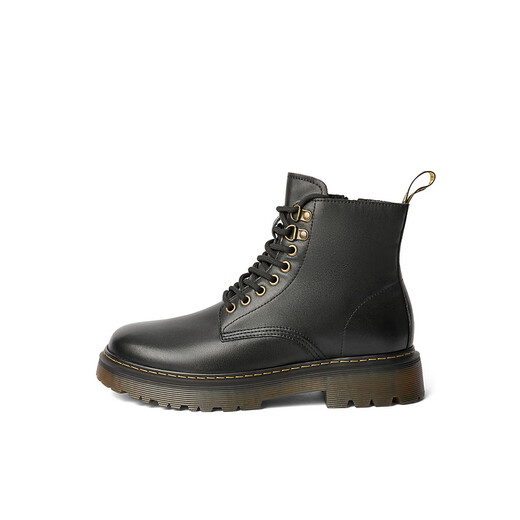 Belle mode de loisirs à la mode des bottes de loisirs masculines confortables Bottes courtes de vache confortable bottes Martin A1694DD4 Black-Furry 40 (250 mm)