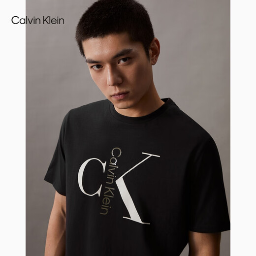 
Calvin KleinJeans summer men's casual commuting classic ck large letter printing pure cotton short-sleeved T-shirt 40KC829 BAE-Space Black L