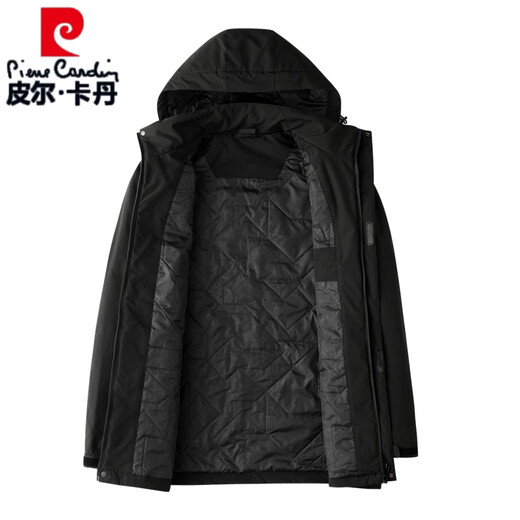 皮尔卡丹（pierre cardin）秋冬胖子大码风衣男加大加肥防风运动上衣肥佬冲锋衣加绒加厚外套 K8207深蓝(薄棉款) XL